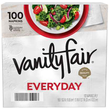 Vanity Fair Everyday Napkins 100 Count – Soft Disposable