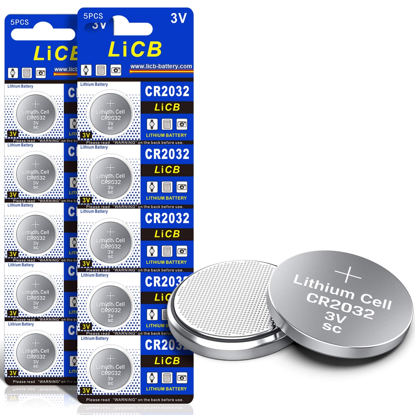 LiCB CR2032 Lithium Batteries – 10 Pack