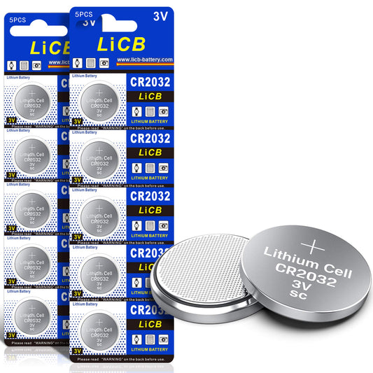 LiCB CR2032 Lithium Batteries – 10 Pack