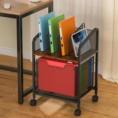 Tiaoheka Rolling File Cabinet with Storage Drawer & Dividers – Lockable