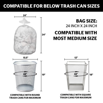 Aluf Plastics 10 Gallon Clear Trash Bags, 1000 Count