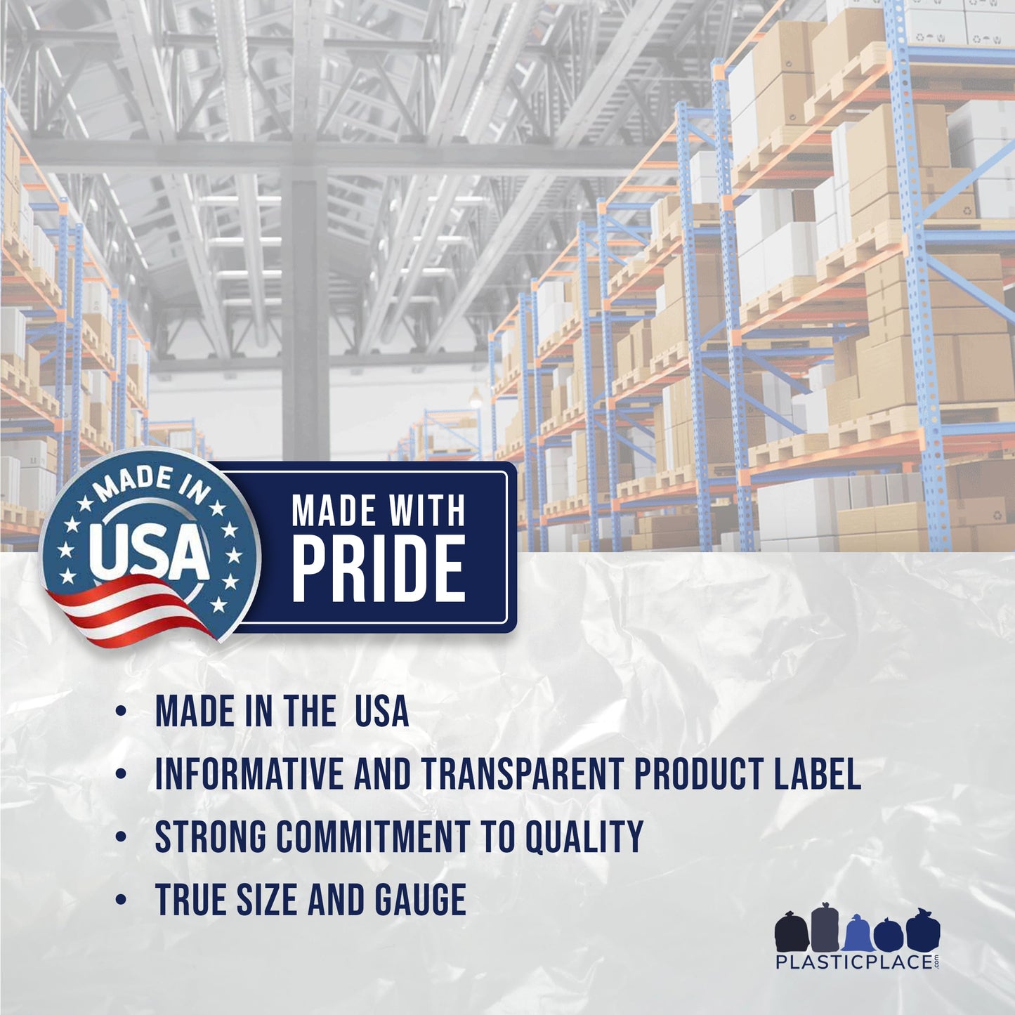 Plasticplace 95 Gallon Heavy Duty Trash Bags, 25 Count