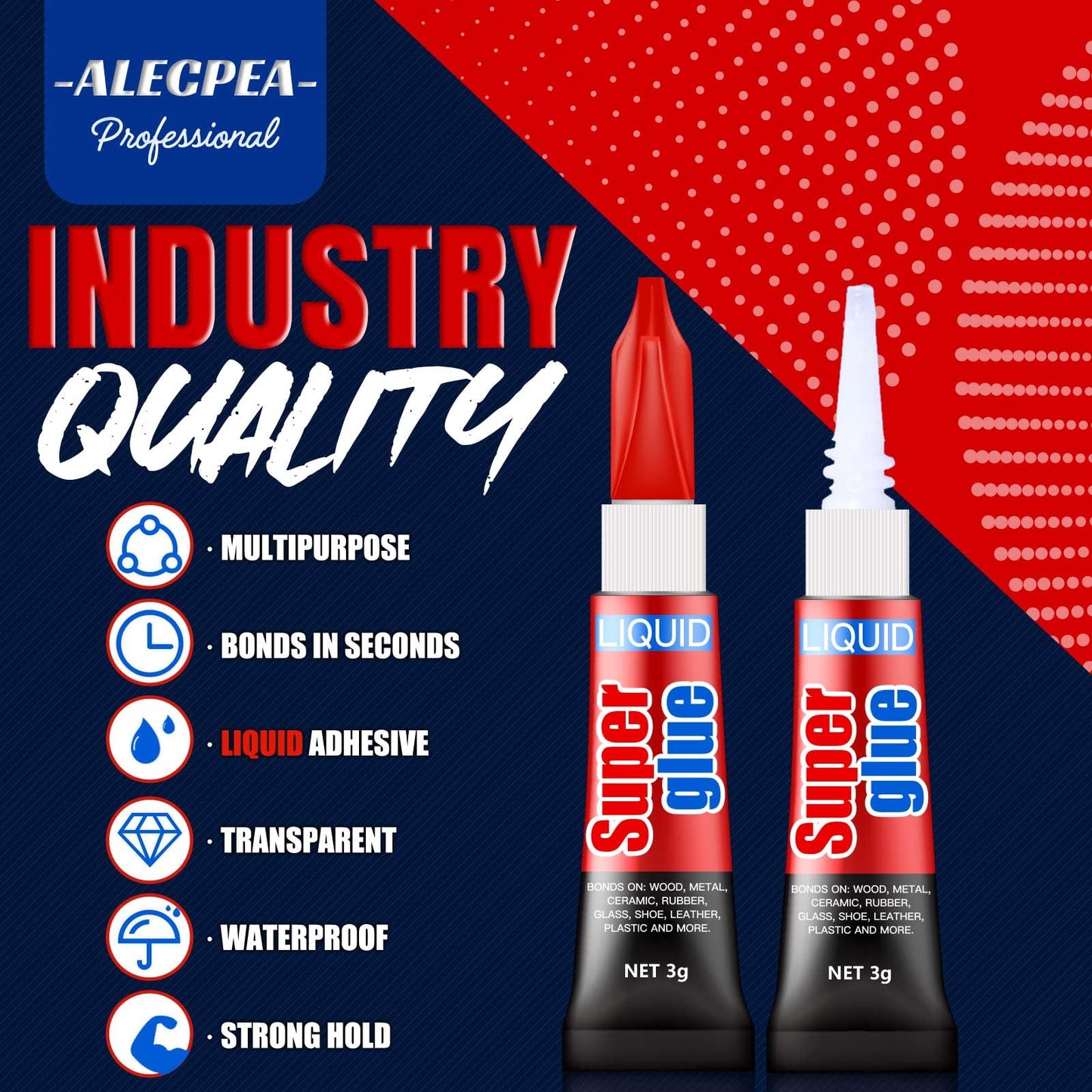 Super Glue Liquid 3g (12 Pack) – Fast Dry, Strong Adhesive for Crafts & Repairs