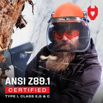 NoCry 6-in-1 Chainsaw Helmet with Face Shield & Ear Muffs – ANSI Certified