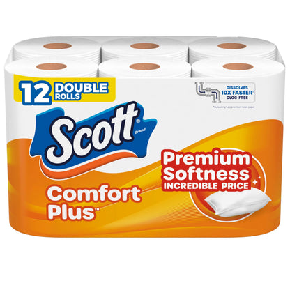 Scott ComfortPlus Toilet Paper 12 Double Rolls – Septic Safe