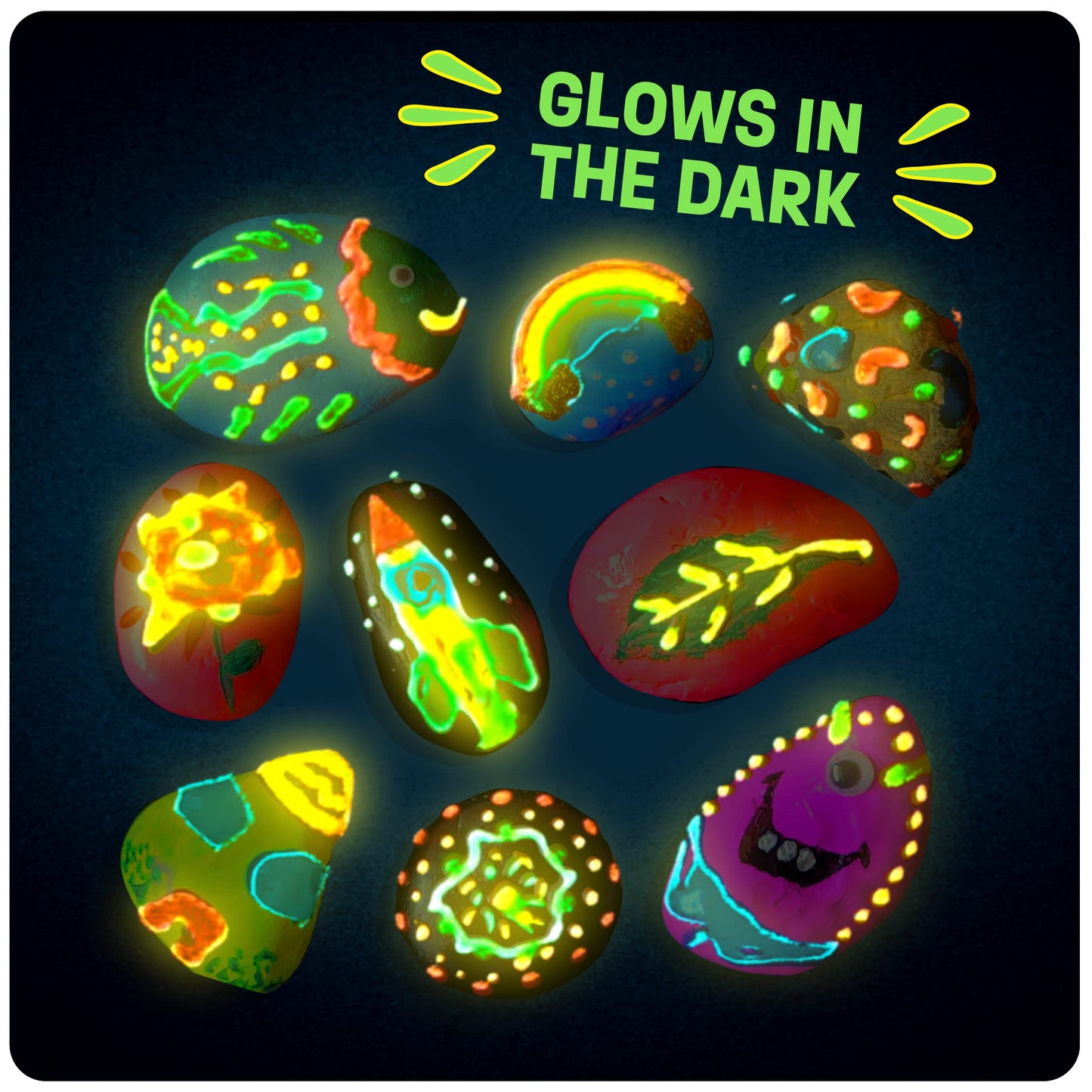 Dan&Darci Glow in the Dark Rock Painting Kit for Kids