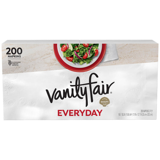Vanity Fair Everyday Napkins 200 Count – Smooth Disposable