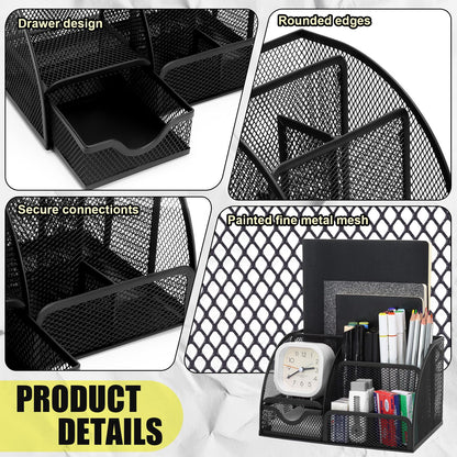 SYMDROMIA 13-in-1 Black Desk Organizer Set