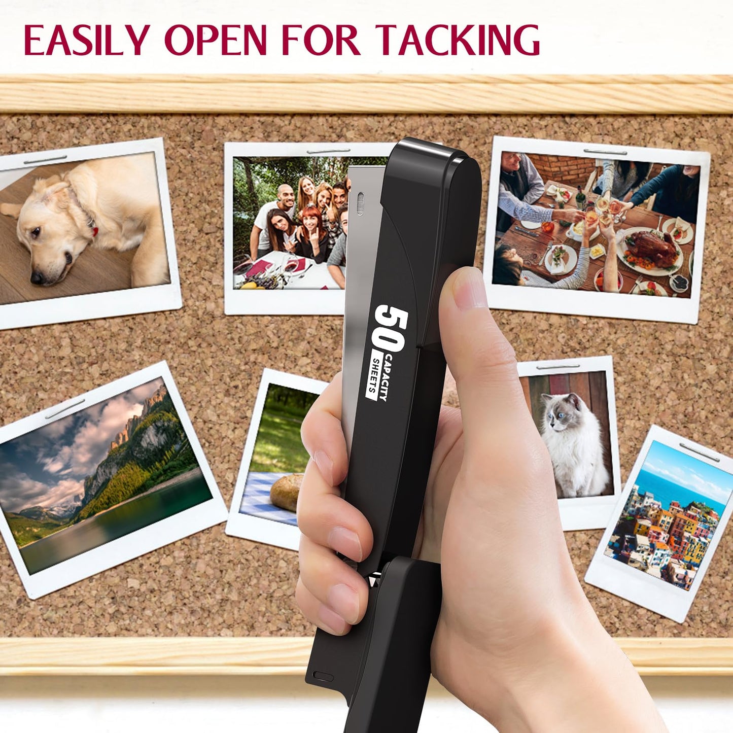 Heavy Duty Metal Stapler with Staples & Remover – Black