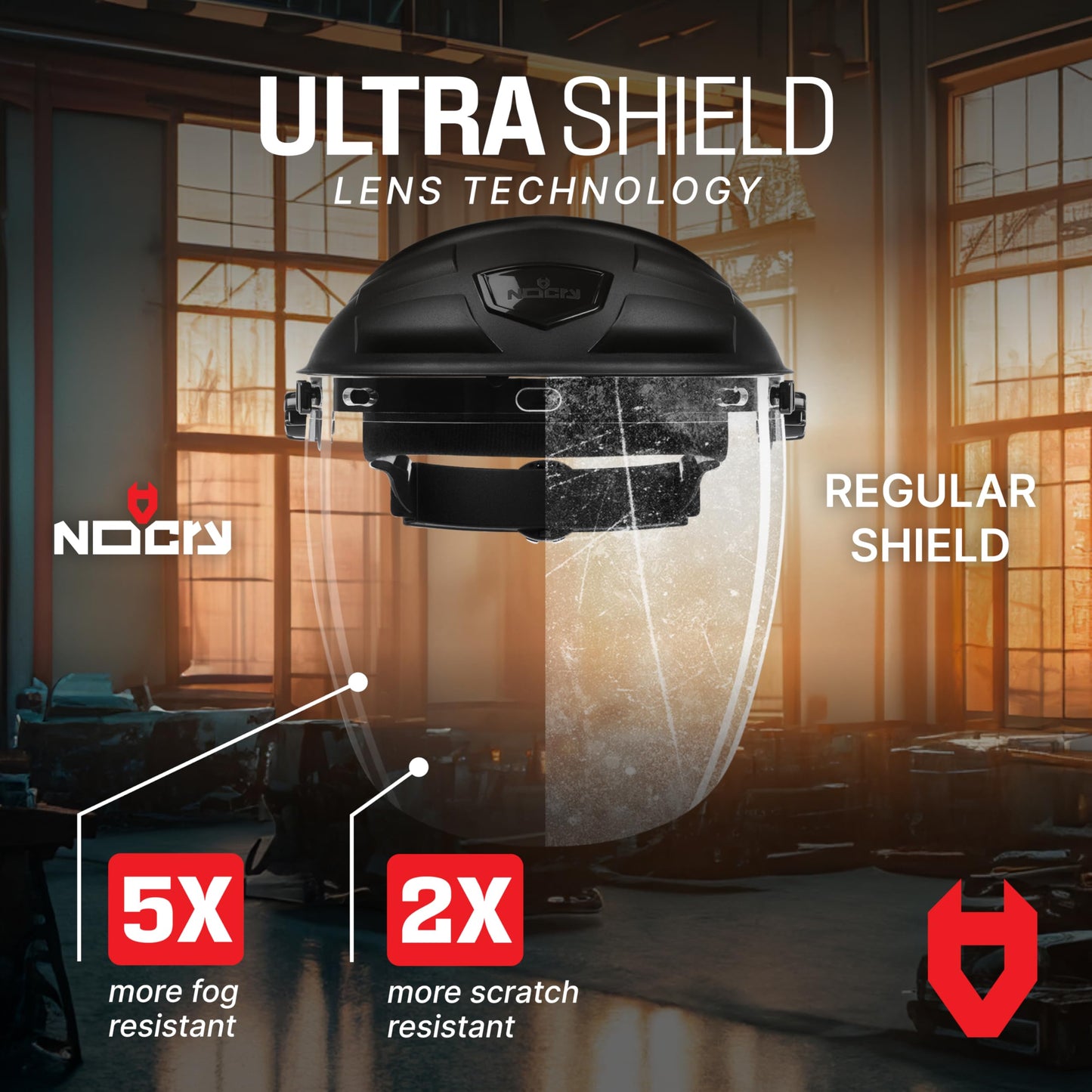 NoCry Premium Safety Face Shield with Anti-Fog Visor – ANSI Z87.1