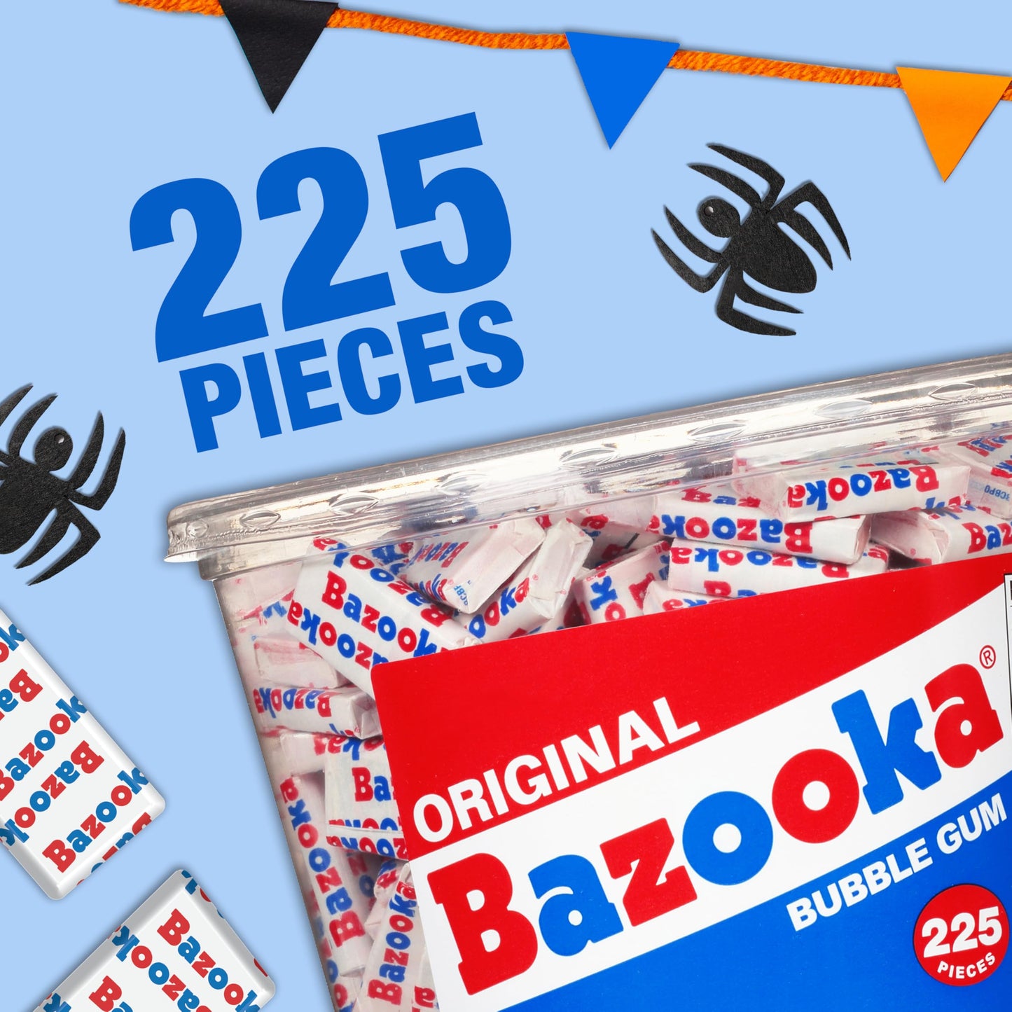 Bazooka Bubble Gum 225 Count Tub – Individually Wrapped