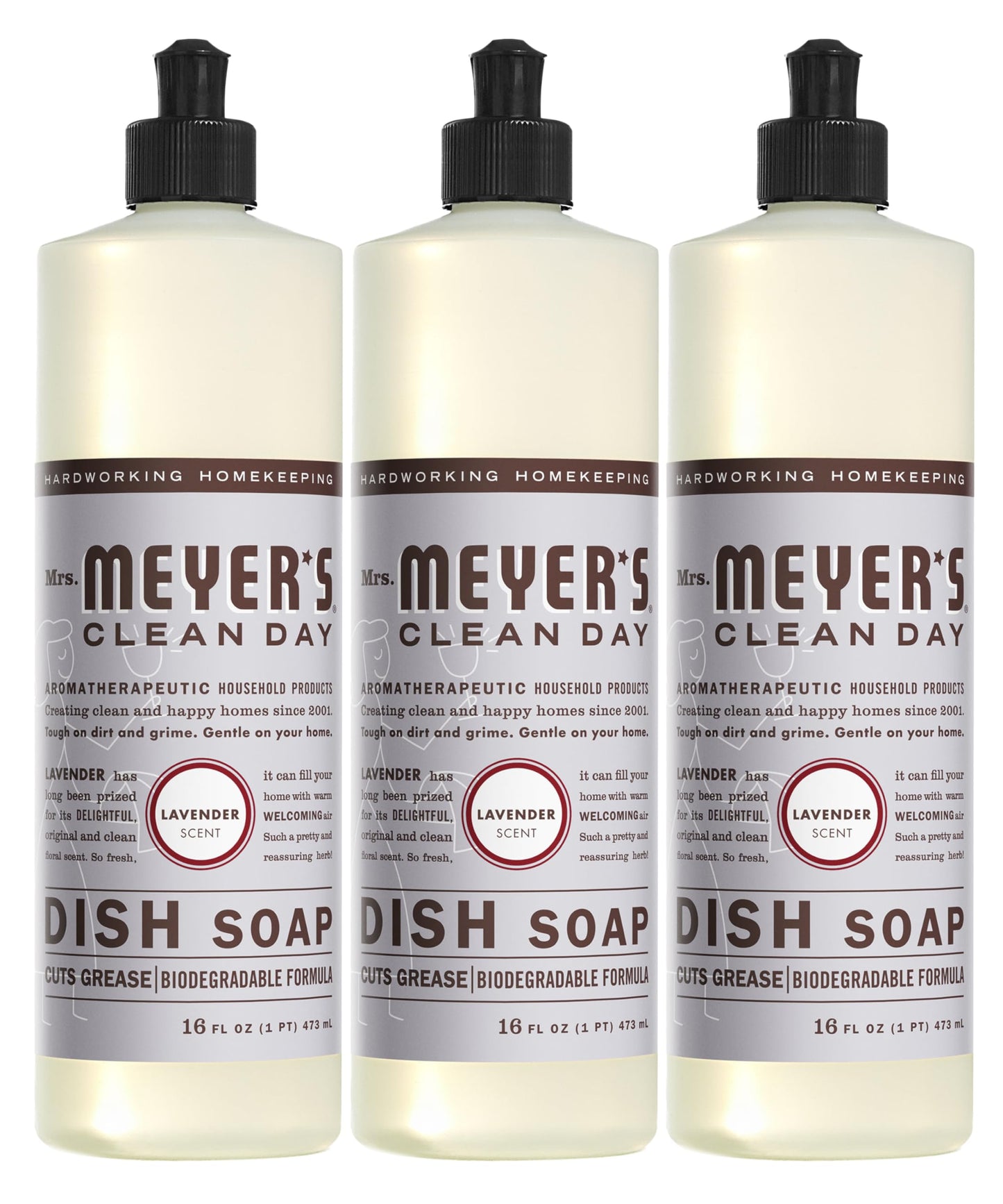 Mrs. Meyer’s Lavender Dish Soap, 16 fl oz, 3 Pack