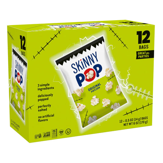 SkinnyPop Original Popcorn Snack Bags 12 Count