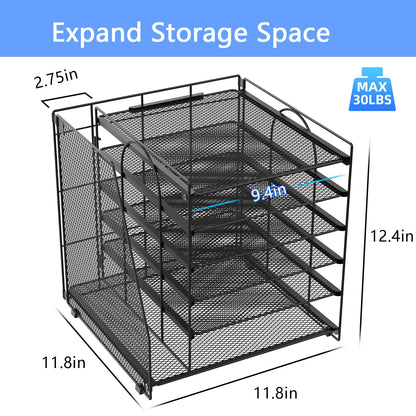 Gianotter 6-Tier Desk Paper Organizer with File Holder – Black