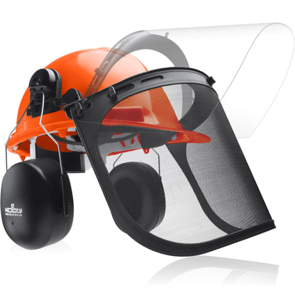 NoCry 6-in-1 Chainsaw Helmet with Face Shield & Ear Muffs – ANSI Certified