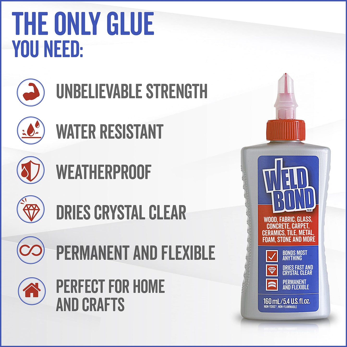 Weldbond All Purpose Glue 5.4oz – Multi-Surface Clear Bond