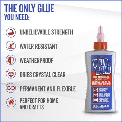 Weldbond All Purpose Glue 5.4oz – Multi-Surface Clear Bond