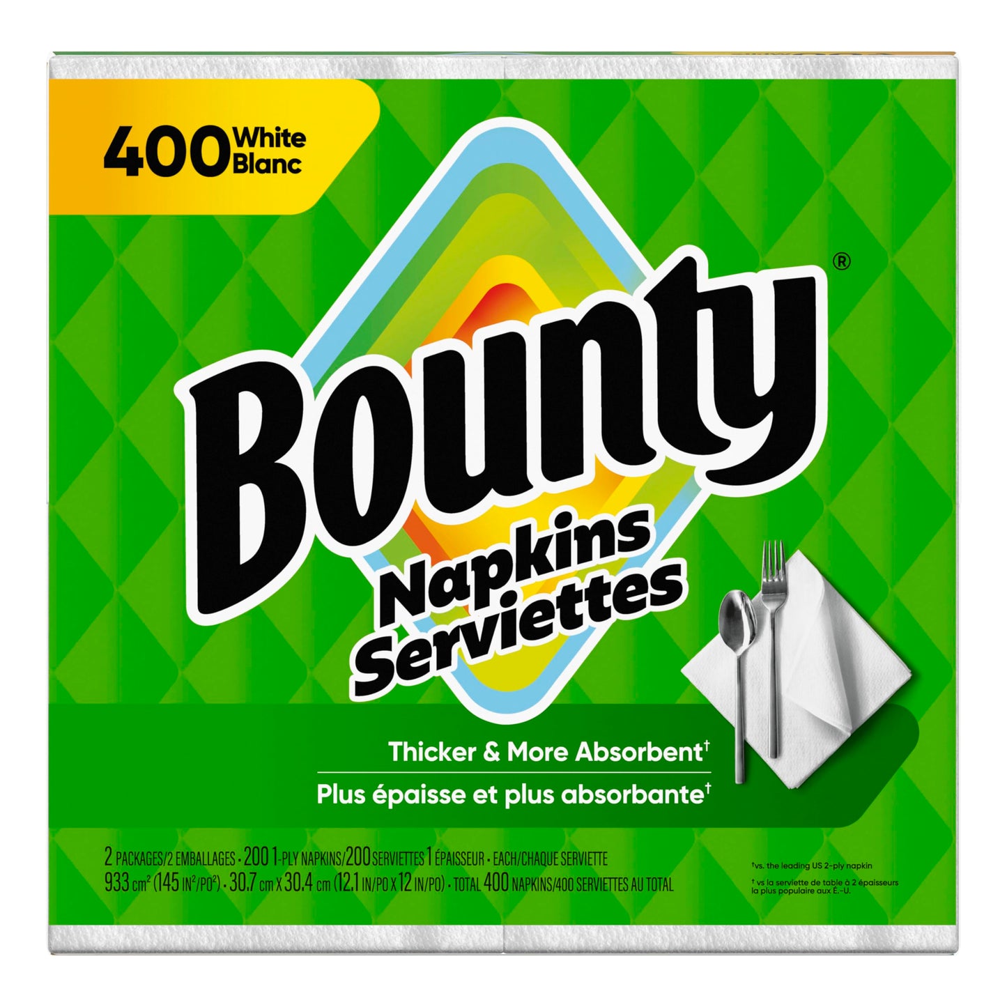 Bounty Paper Napkins White 400 Count