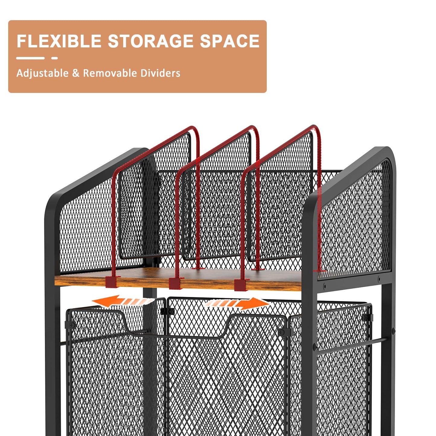Tiaoheka Rolling File Cabinet with Storage Drawer & Dividers – Lockable
