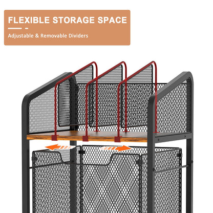 Tiaoheka Rolling File Cabinet with Storage Drawer & Dividers – Lockable