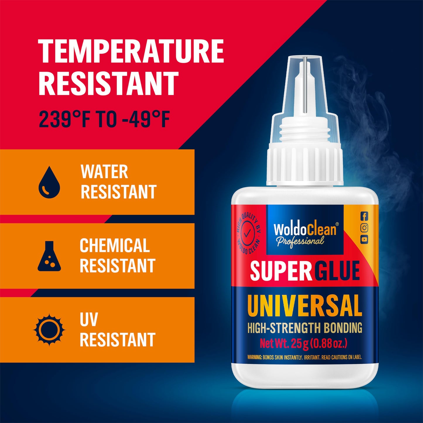 WoldoClean All-Purpose Super Glue 25g – Fast Dry Clear Adhesive