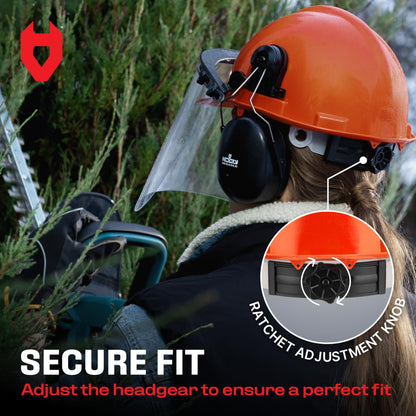 NoCry 6-in-1 Chainsaw Helmet with Face Shield & Ear Muffs – ANSI Certified