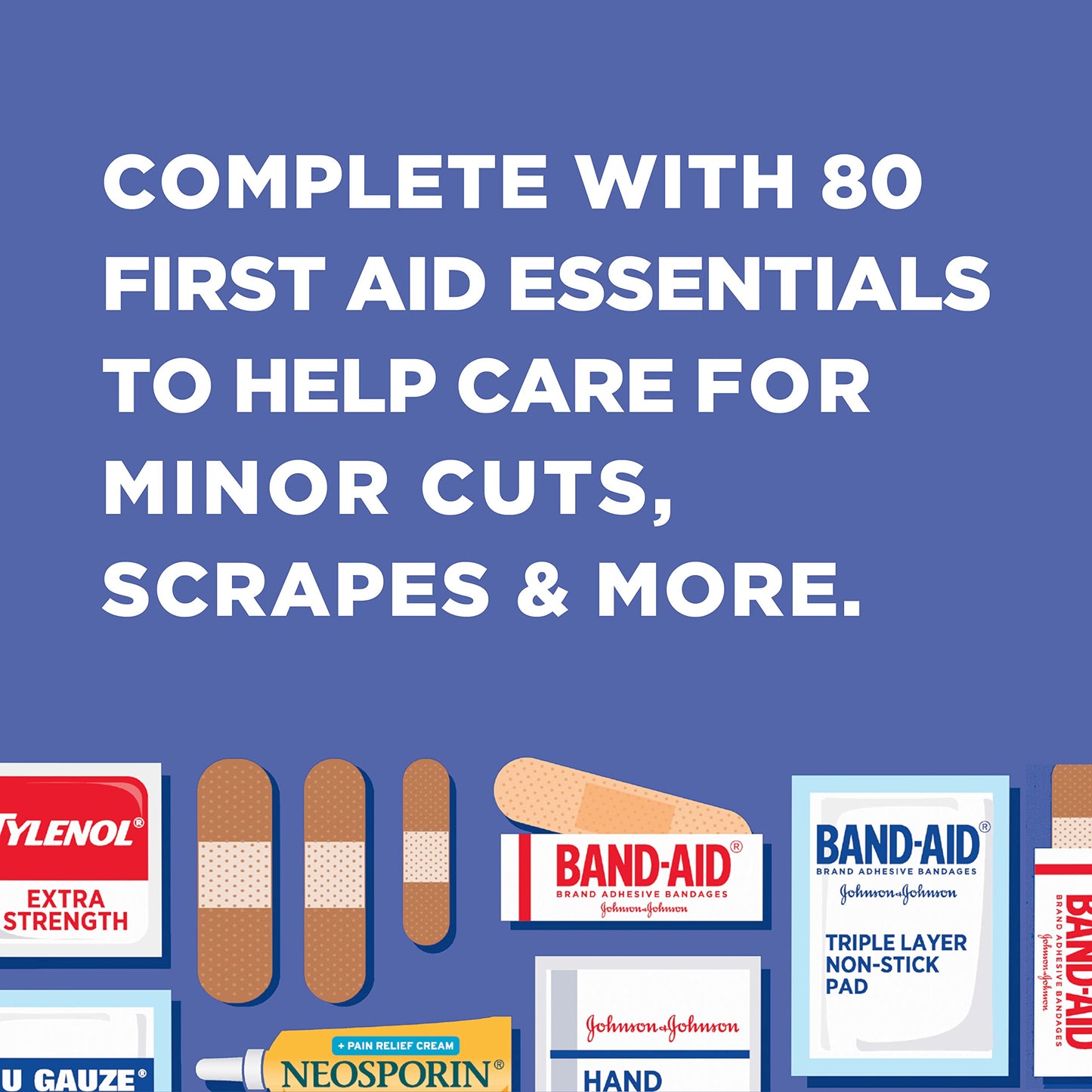 Band-Aid Travel First Aid Kit – 80 Piece Portable Pack