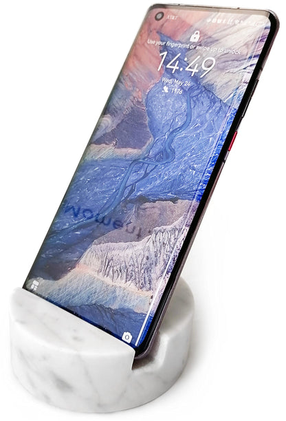 fashciaga Marble Phone Stand – Heavy Stone Holder for Desk