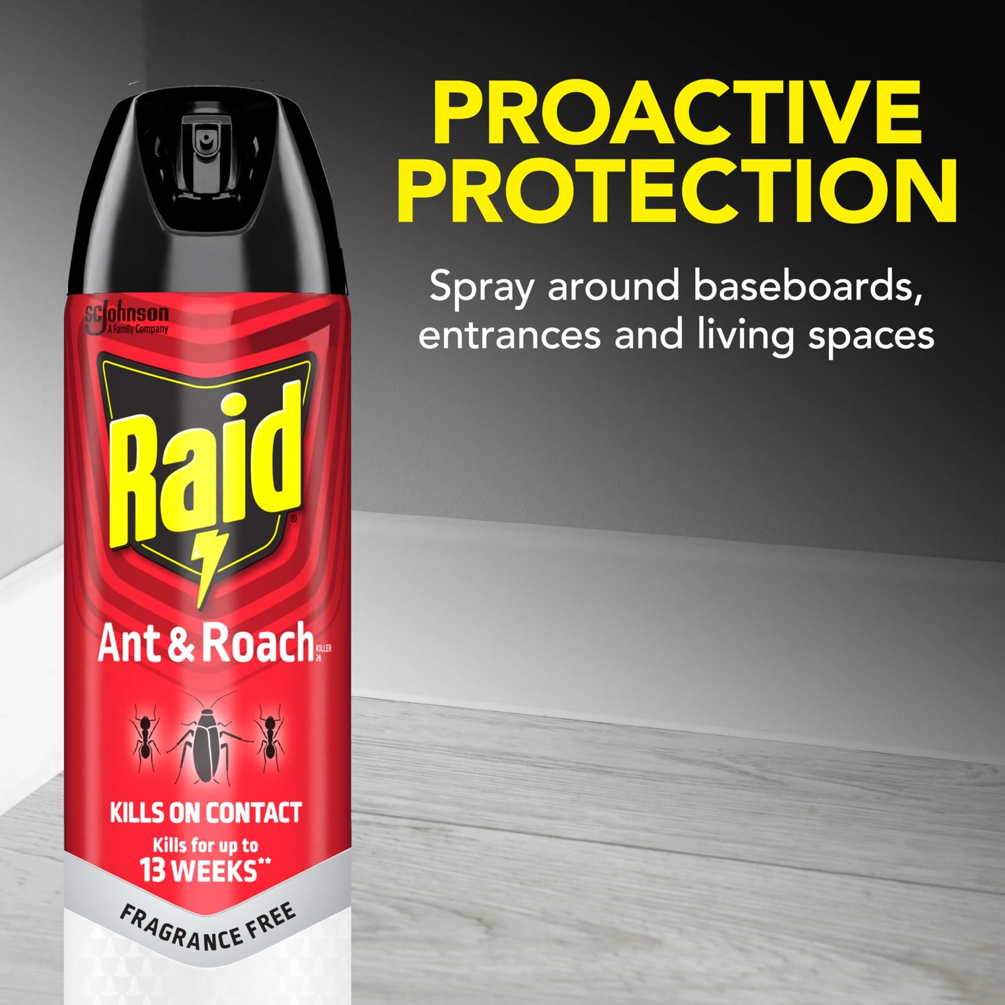 Ant & Roach Killer Spray, 17.5 oz, 2 Pack – Fragrance Free, Kills on Contact