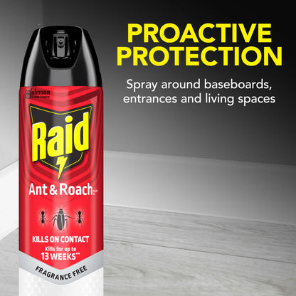 Ant & Roach Killer Spray, 17.5 oz, 2 Pack – Fragrance Free, Kills on Contact
