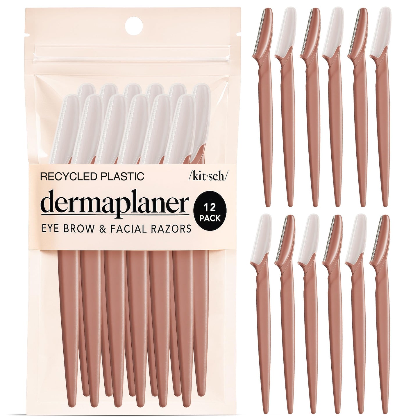 Kitsch Dermaplane Face Razors, 12 Count