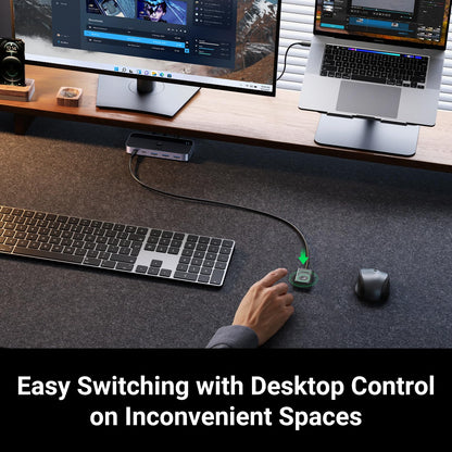 UGREEN 4-Port USB 3.0 Switch for 2 Computers – Includes 2 Cables