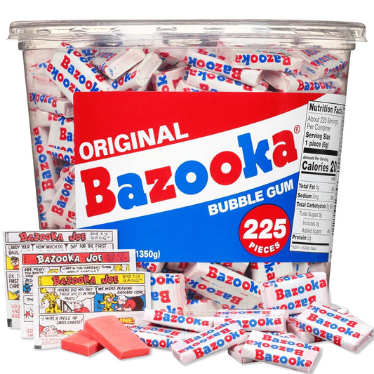 Bazooka Bubble Gum 225 Count Tub – Individually Wrapped