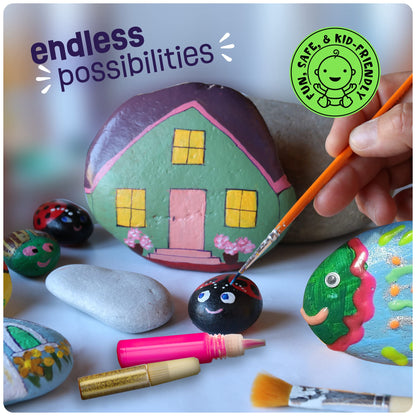 Dan&Darci Glow in the Dark Rock Painting Kit for Kids