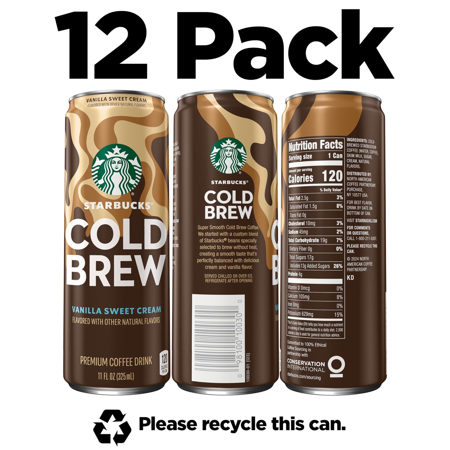 Starbucks Cold Brew Vanilla Sweet Cream 11oz – 12 Pack