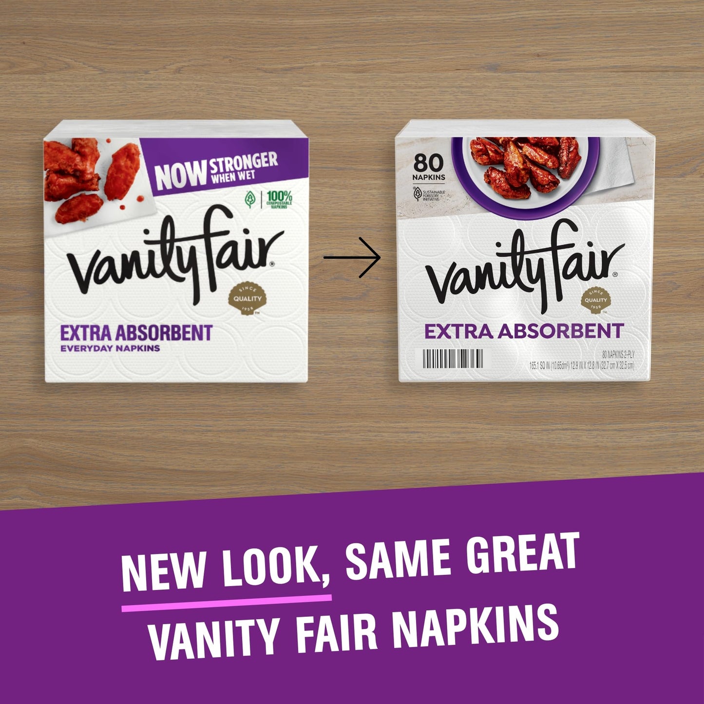 Vanity Fair Premium Napkins 80 Count – Extra Absorbent