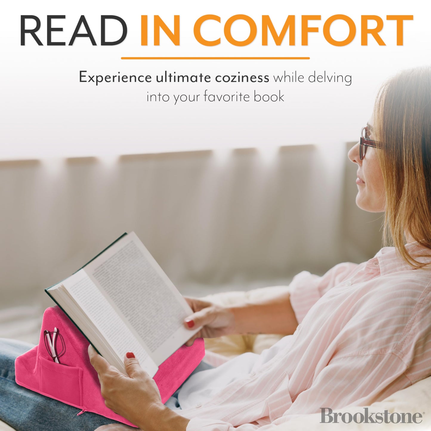 Brookstone Memory Foam Lap Desk Tablet Holder – Pink