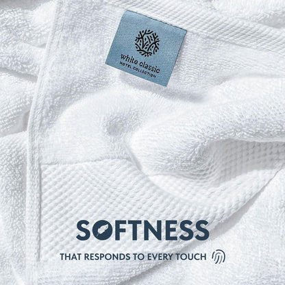 White Hand Towels, 6 Pack – Soft Turkish Cotton, 16x30 Inch