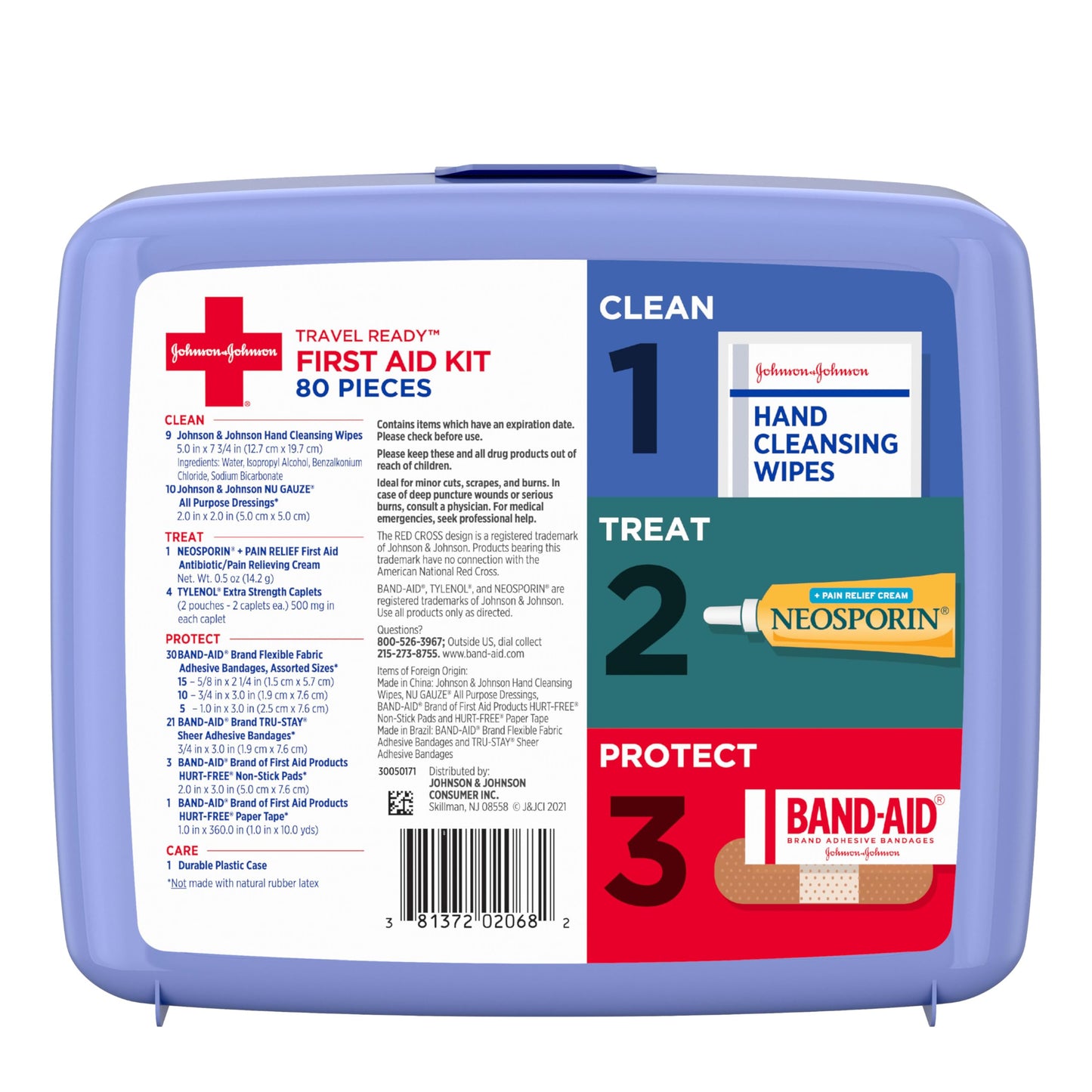 Band-Aid Travel First Aid Kit – 80 Piece Portable Pack