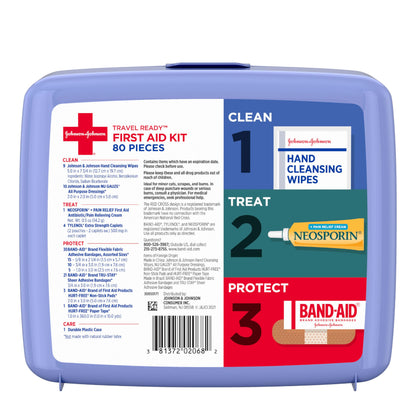 Band-Aid Travel First Aid Kit – 80 Piece Portable Pack