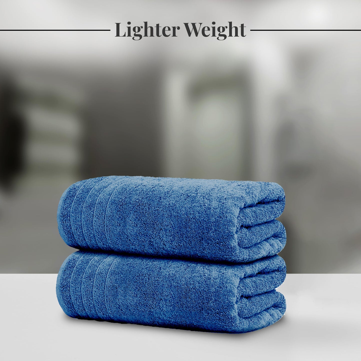 Cotton Towel Set, 8 Piece – Bath, Hand & Washcloths, Blue Color