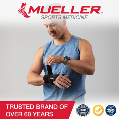 Mueller Adjust-to-Fit Thumb Brace for Arthritis & Sprains – Black, One Size