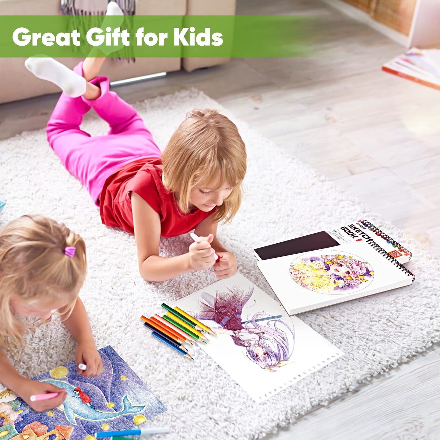 Soucolor Spiral Sketch Book – 9x12", 100 Sheets