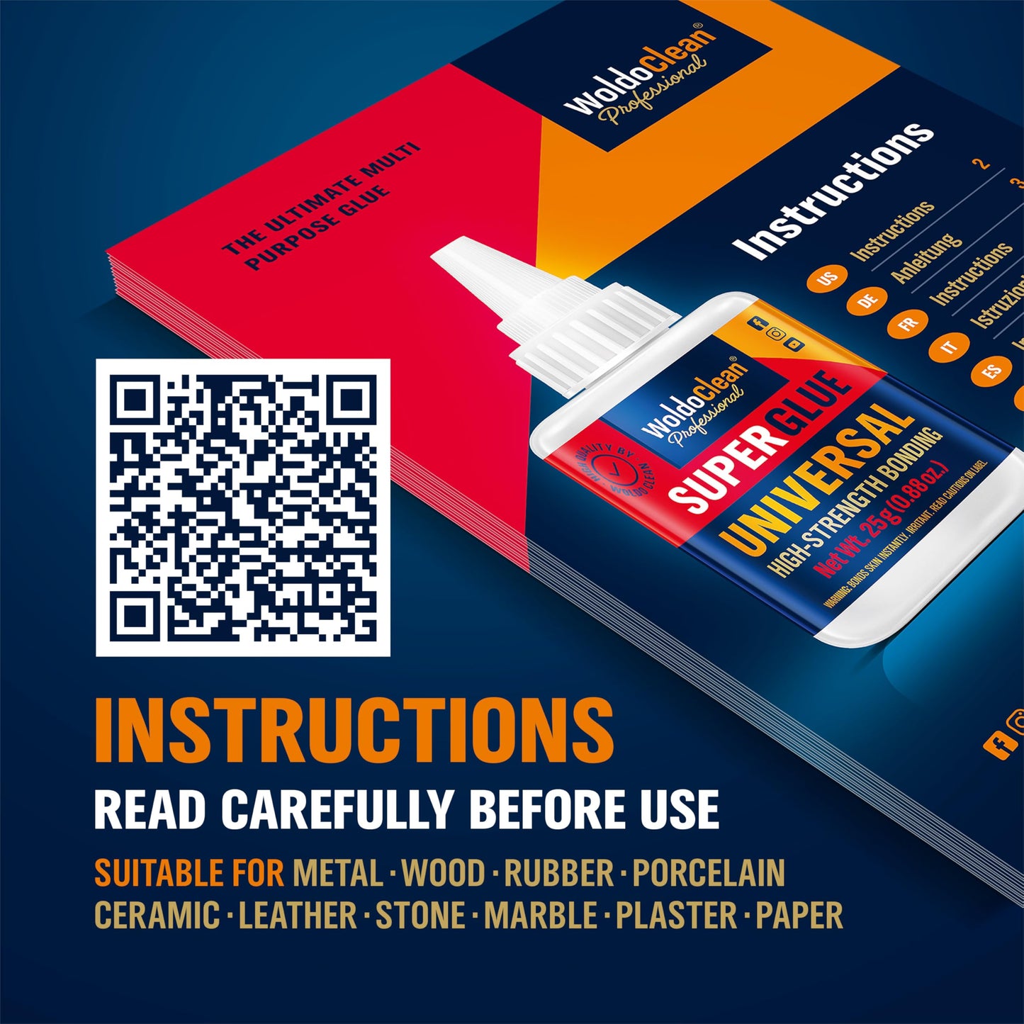 WoldoClean All-Purpose Super Glue 25g – Fast Dry Clear Adhesive