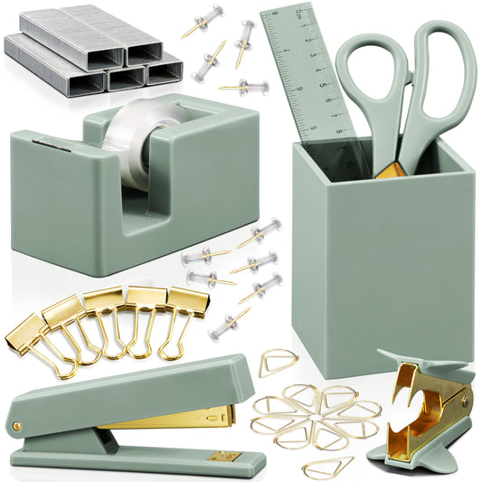 Aesthetic Gold Desk Accessories Set for Women