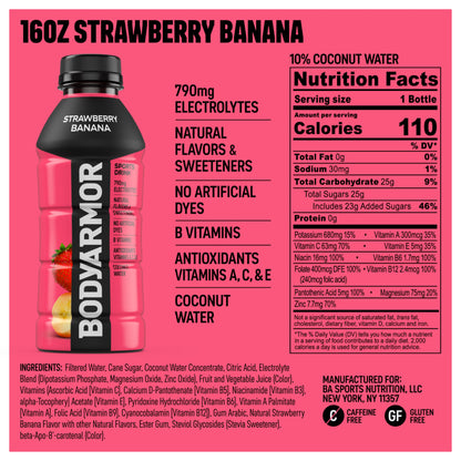 BODYARMOR Sports Drink Strawberry Banana 16oz – 12 Pack