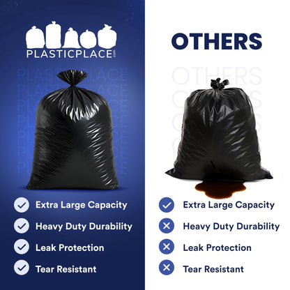 Plasticplace 95 Gallon Heavy Duty Trash Bags, 25 Count