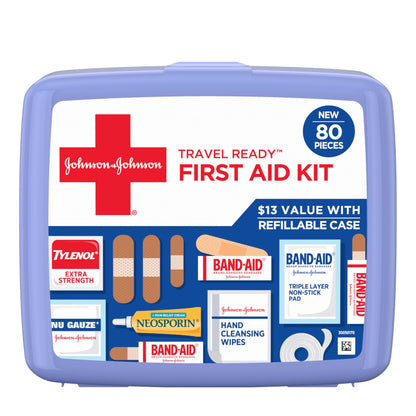 Band-Aid Travel First Aid Kit – 80 Piece Portable Pack