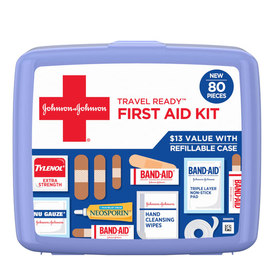 Band-Aid Travel First Aid Kit – 80 Piece Portable Pack
