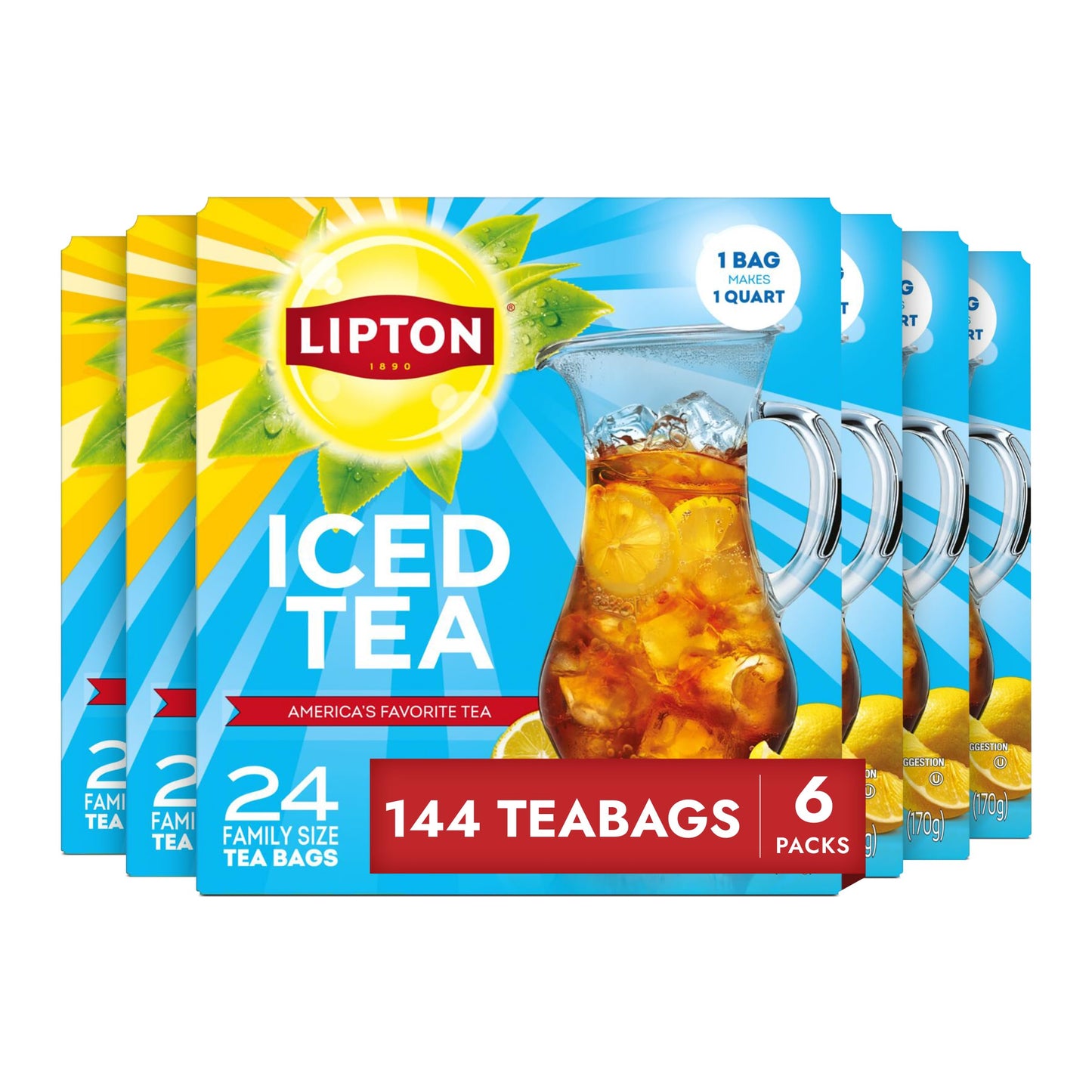 Lipton Unsweetened Iced Tea Bags 144 Total – 6 Packs